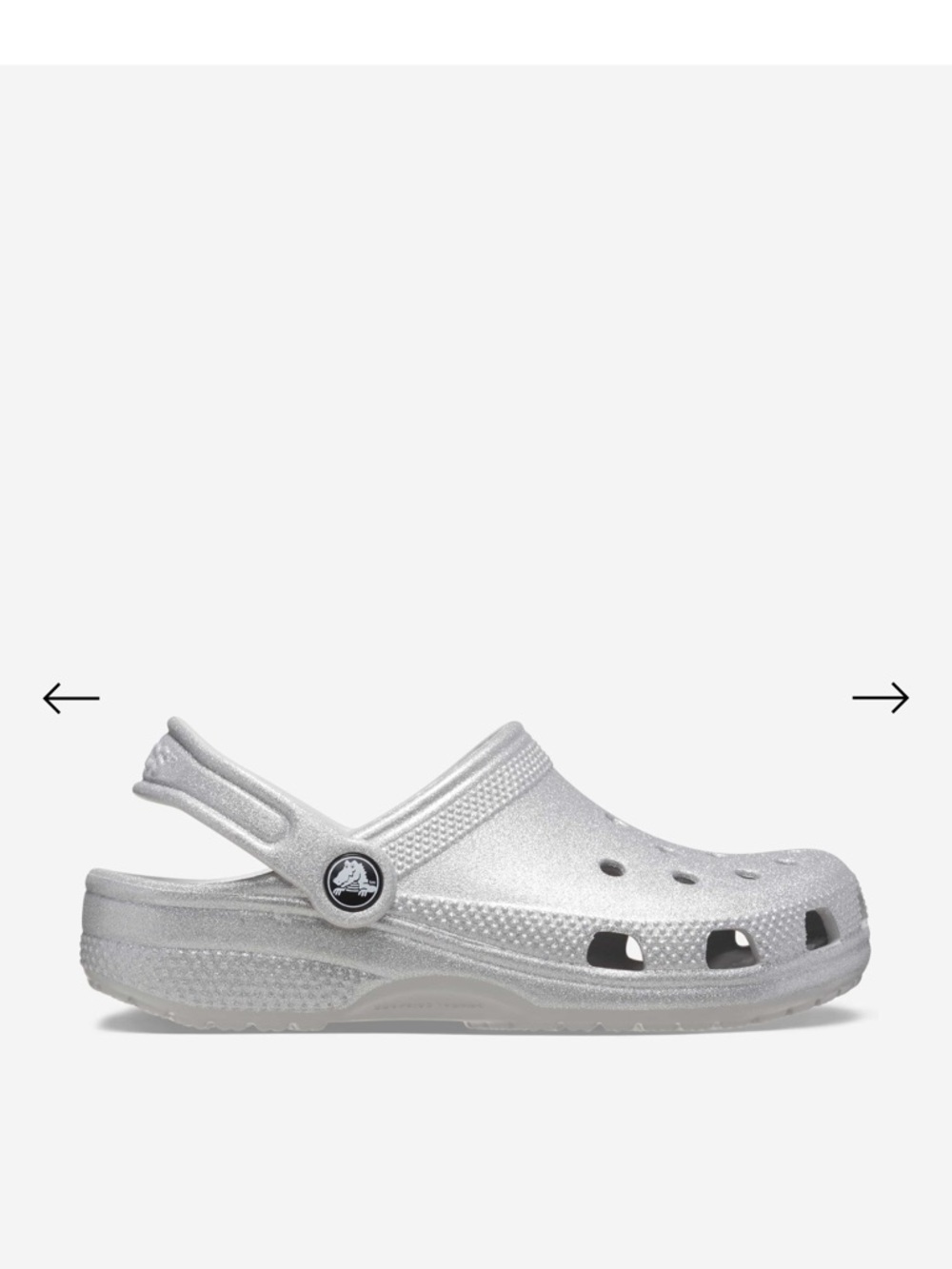 CROCS Silver Glitter Classic Clog